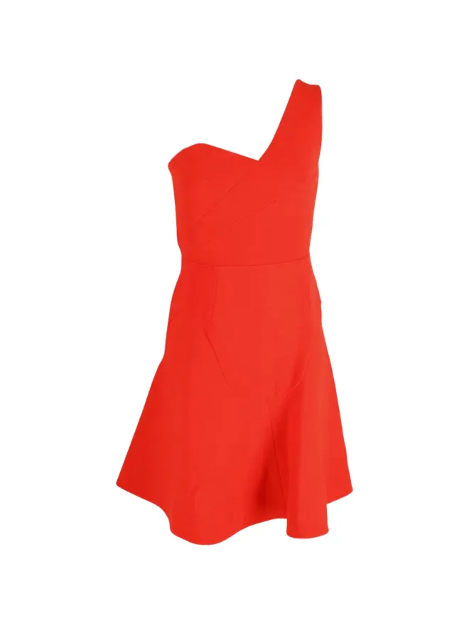 Rm By Roland Mouret Rm By Roland Mouret one-strap ruffled mini dress - Orangeの商品画像