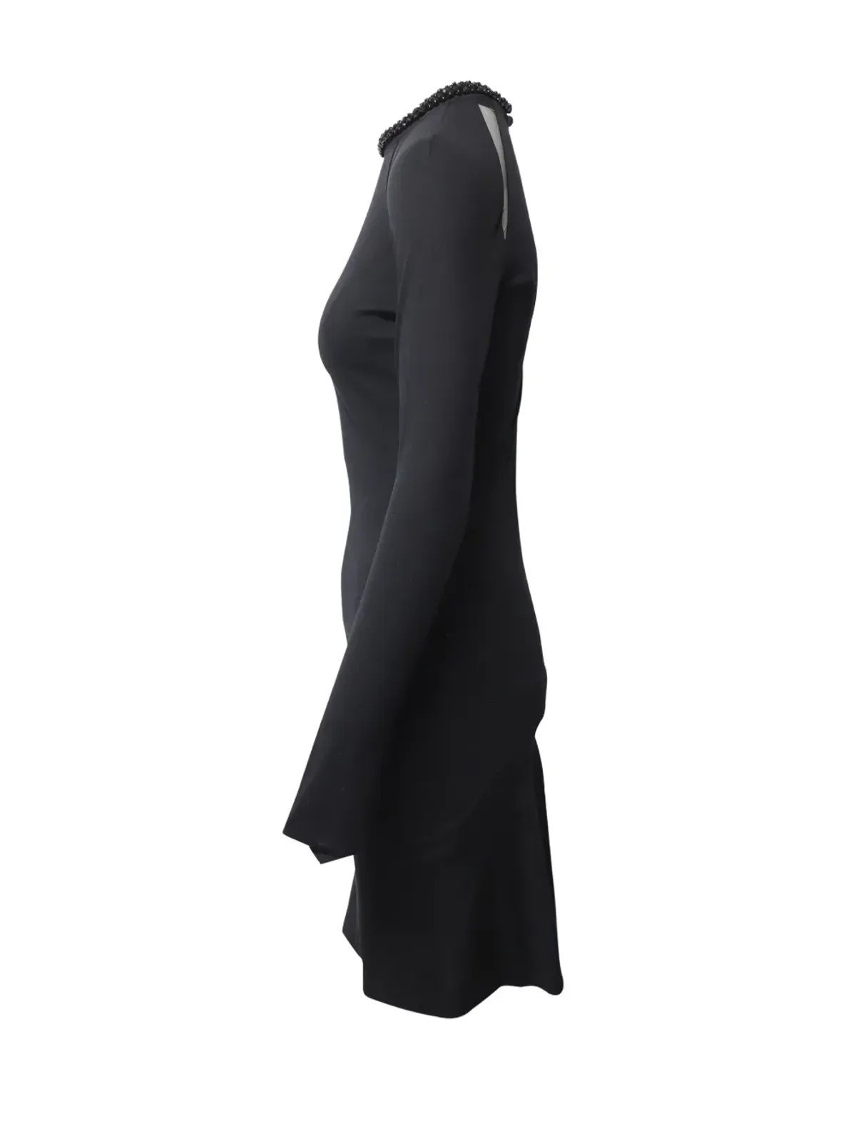Stella McCartney ビンテージ 装飾カラー付きミディドレス ブラック - 画像2