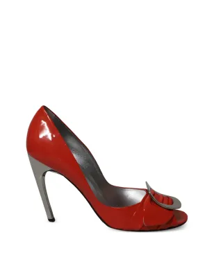 Roger Vivier Vintage Spuntata Gigi buckle leather pumps - Red - サムネイル1