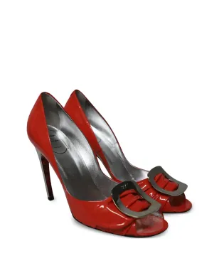 Roger Vivier Vintage Spuntata Gigi buckle leather pumps - Red - サムネイル2
