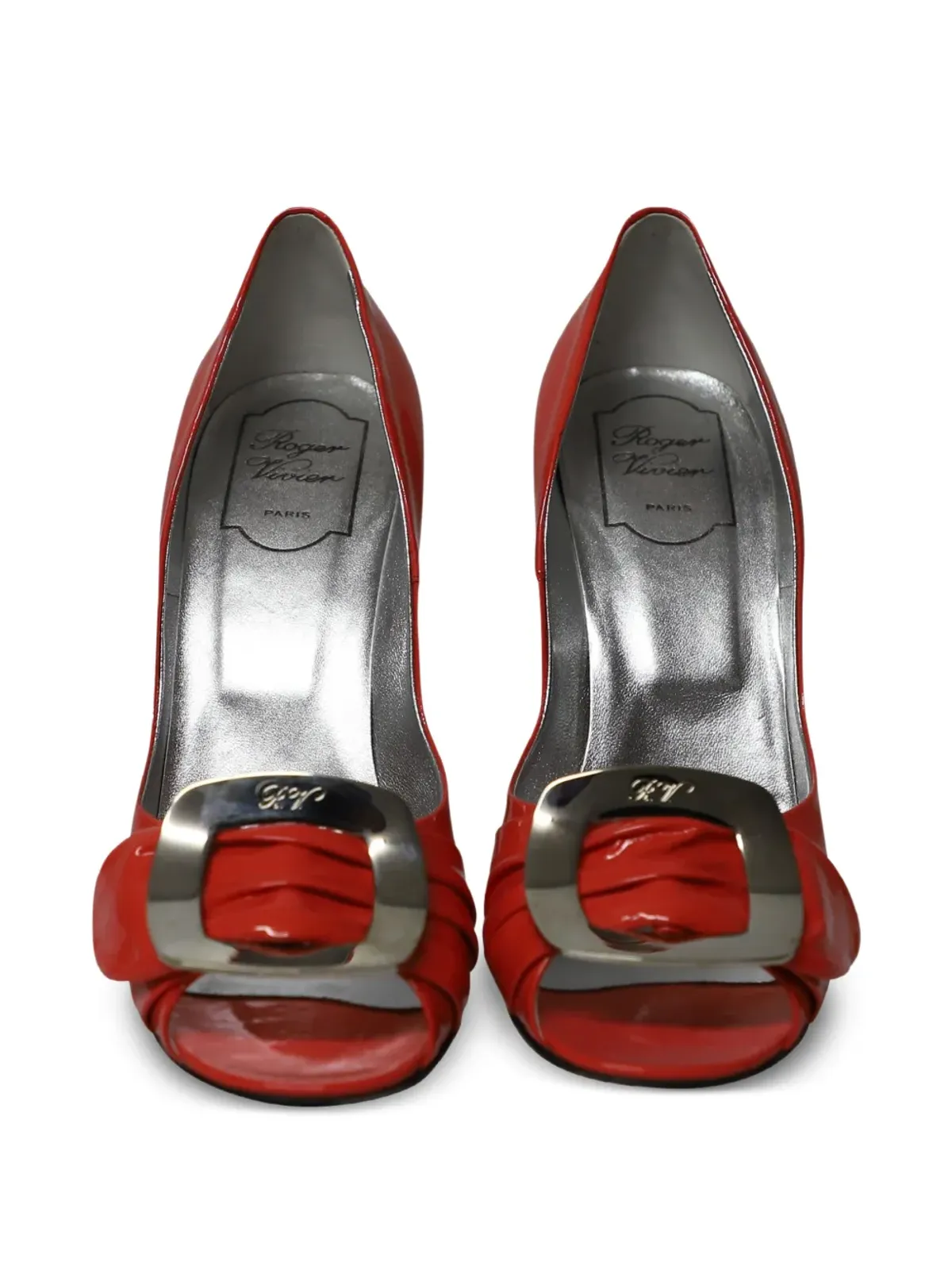 Roger Vivier Vintage Spuntata Gigi buckle leather pumps - Red - 画像4