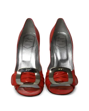 Roger Vivier Vintage Spuntata Gigi buckle leather pumps - Red - サムネイル4