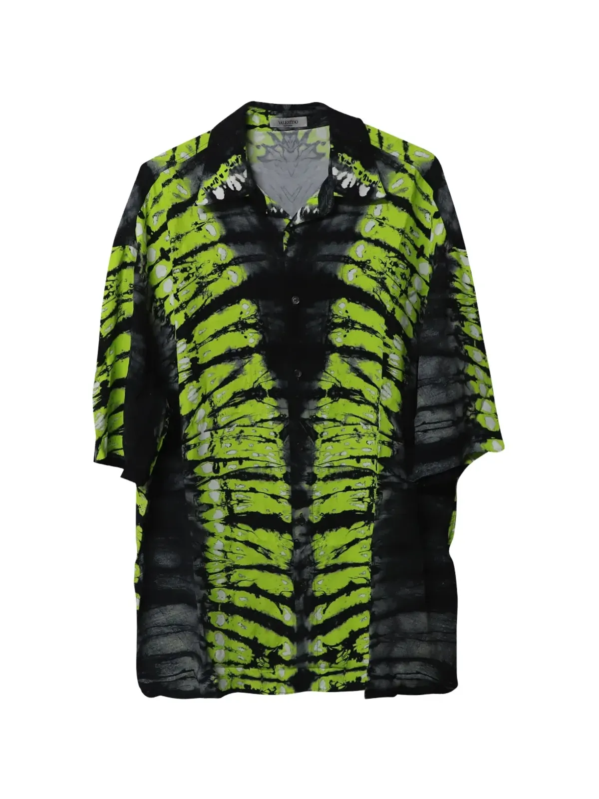 Valentino ビンテージ タイダイ柄ショートスリーブシャツ（ブラック） - 画像1