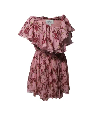 Giambattista Valli Vintage ワンショルダー花柄プリント シルク ミニドレス - サムネイル1