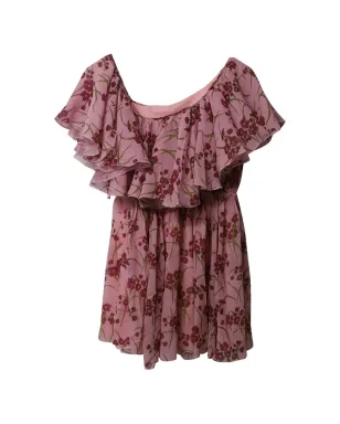 Giambattista Valli Vintage ワンショルダー花柄プリント シルク ミニドレス - サムネイル2