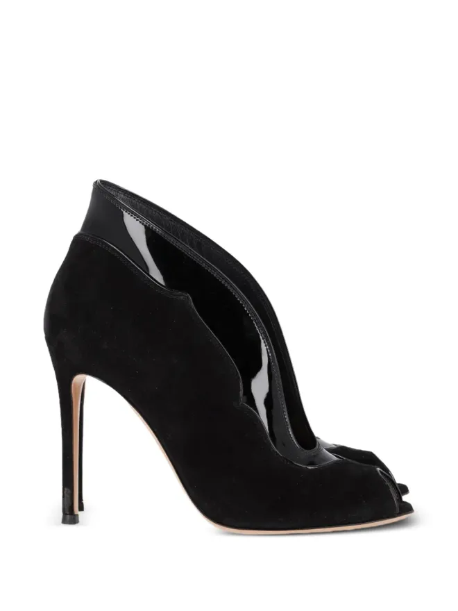Gianvito Rossi Gianvito Rossi ヴァンプ ピープトゥ レザー アンクルブーツの商品画像