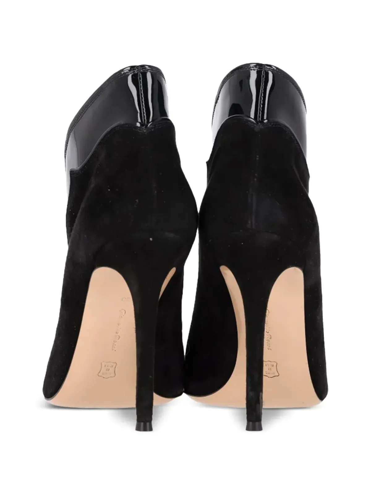 Gianvito Rossi ヴァンプ ピープトゥ レザー アンクルブーツ - 画像5