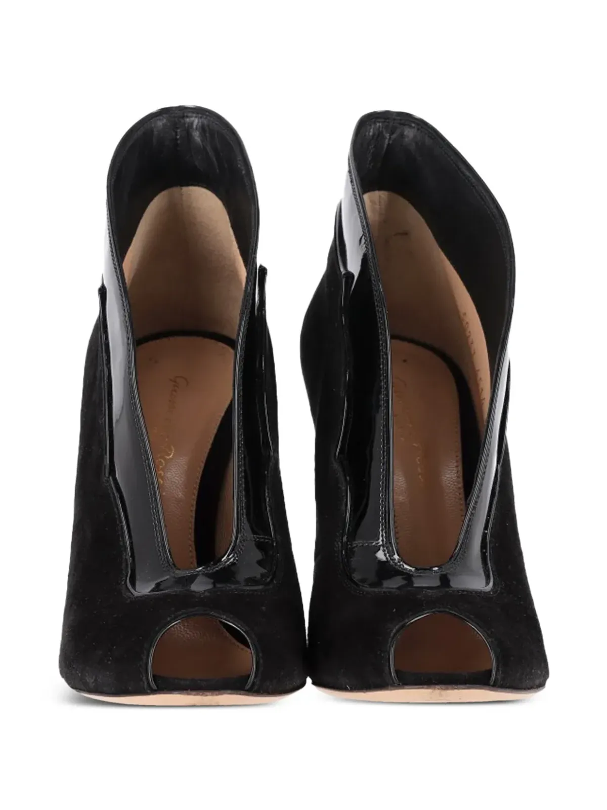 Gianvito Rossi ヴァンプ ピープトゥ レザー アンクルブーツ - 画像3