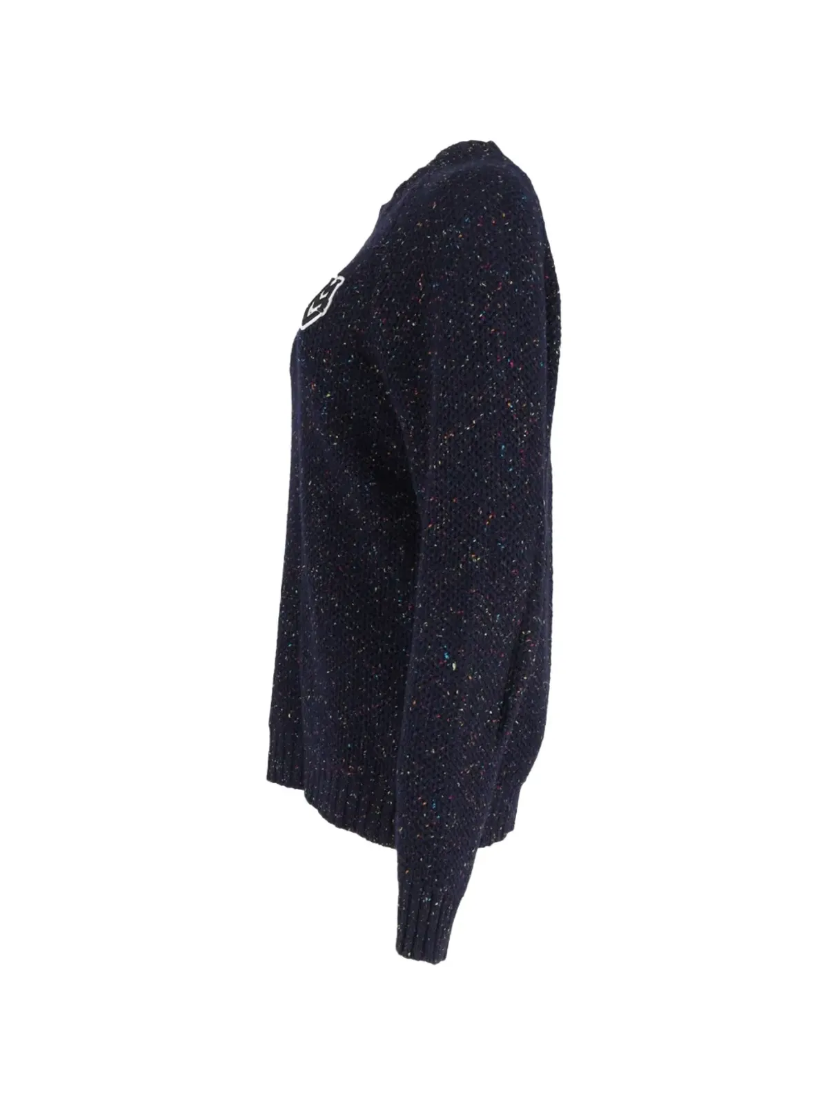 Moschino Pre-Owned ロゴパッチ・スペックルドセーター - 画像3