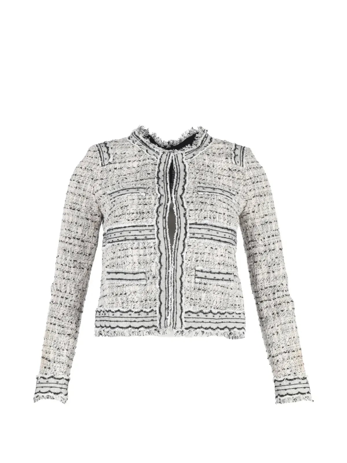 Giambattista Valli Vintage フリンジ付きツイードブレザー - 画像1