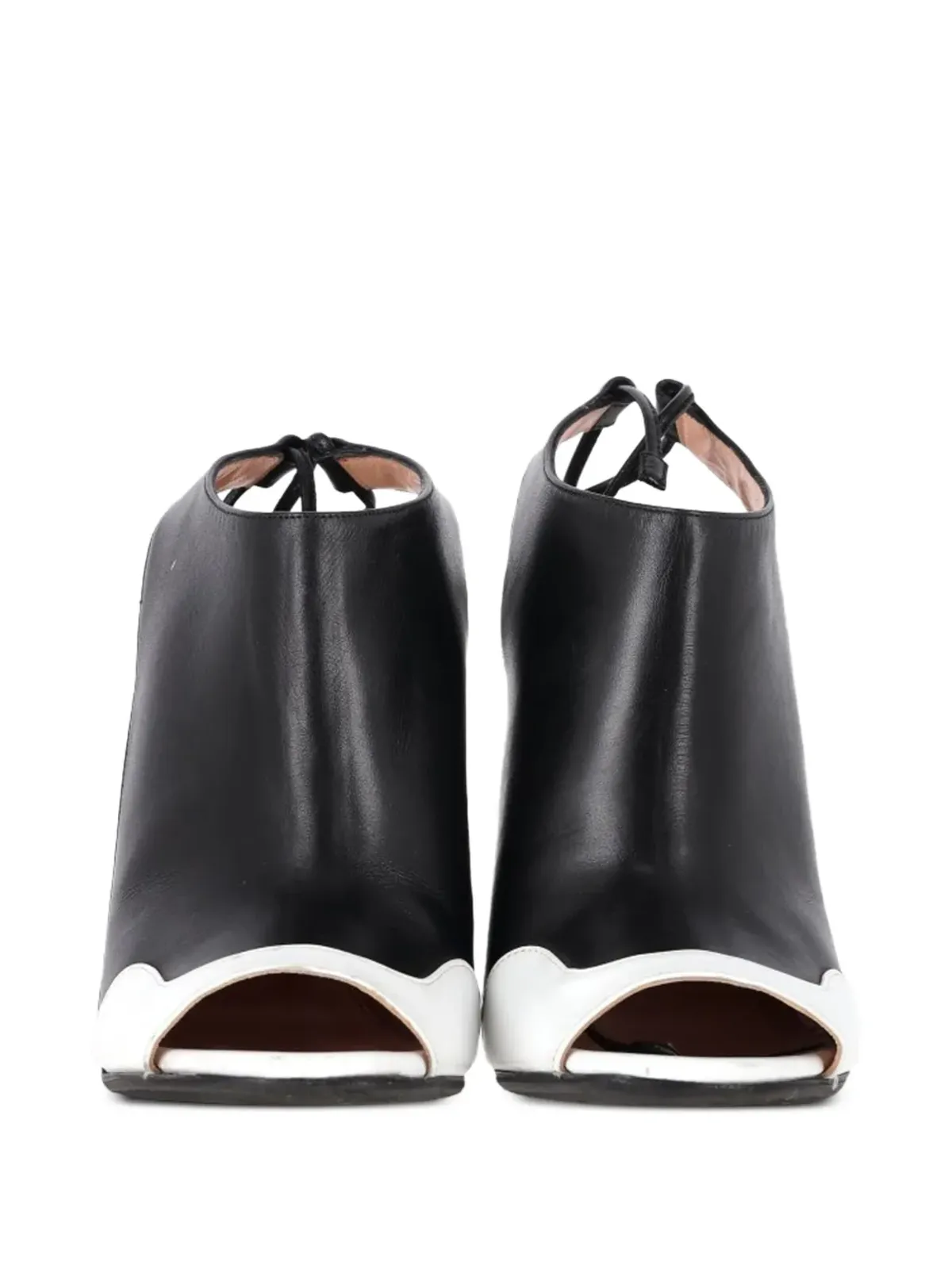 Roland Mouret ダミエ ピープトゥ アンクルブーツ - 画像3