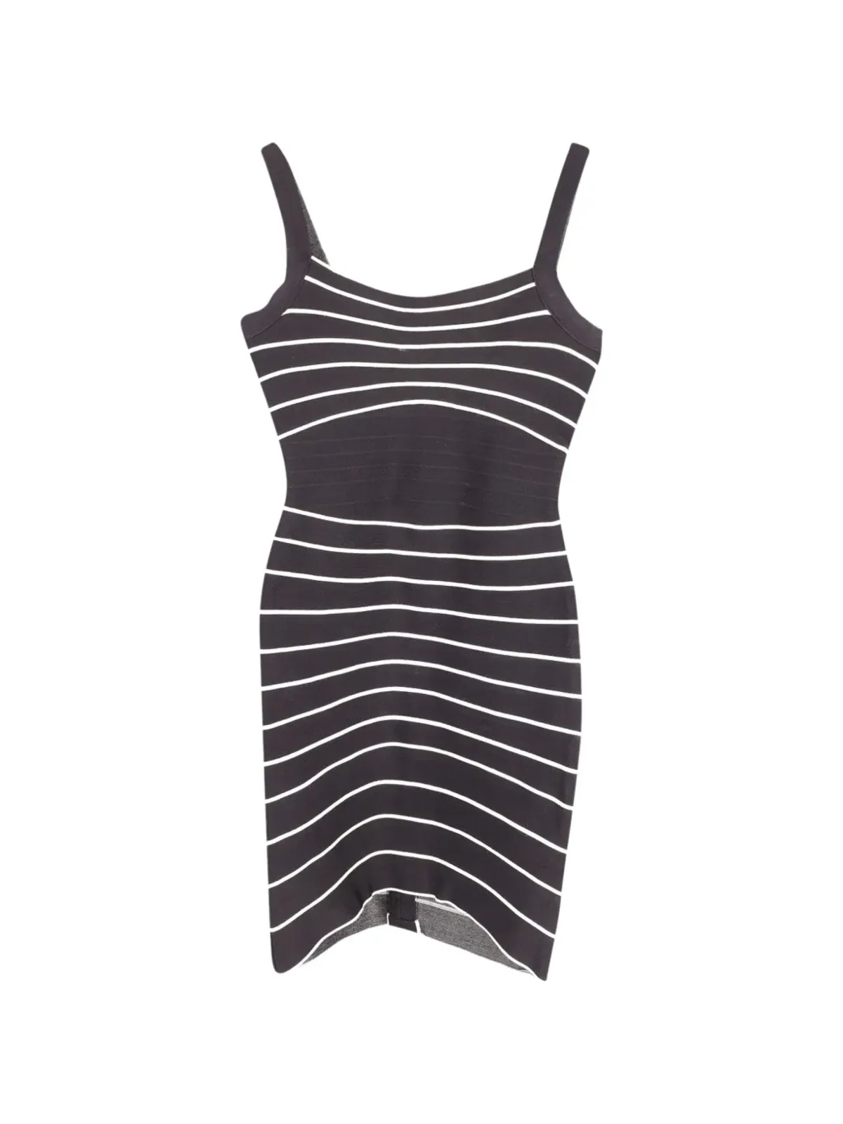 Herve Leger スクエアネックストライプミニドレス - 画像1