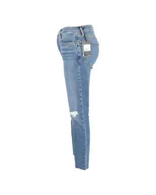 RE/DONE ダメージ加工スリムカットデニムパンツ - ブルー - サムネイル3