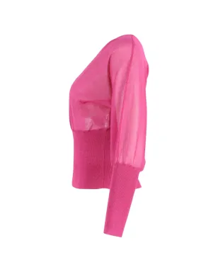 PUCCI Pre-Owned 編み柄ディテールVネックトップス - ピンク - サムネイル3
