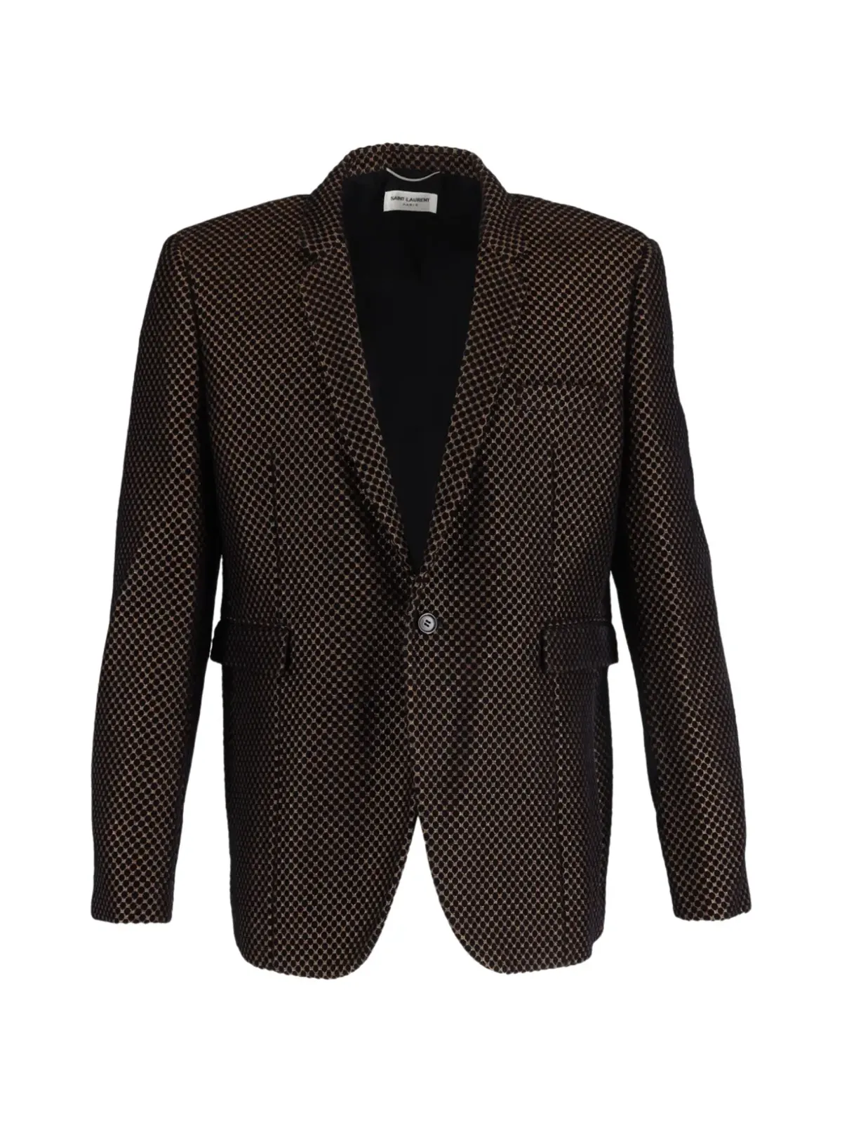 Saint Laurent ビンテージ タキシード ジャカード ブレザー ブラック - 画像1