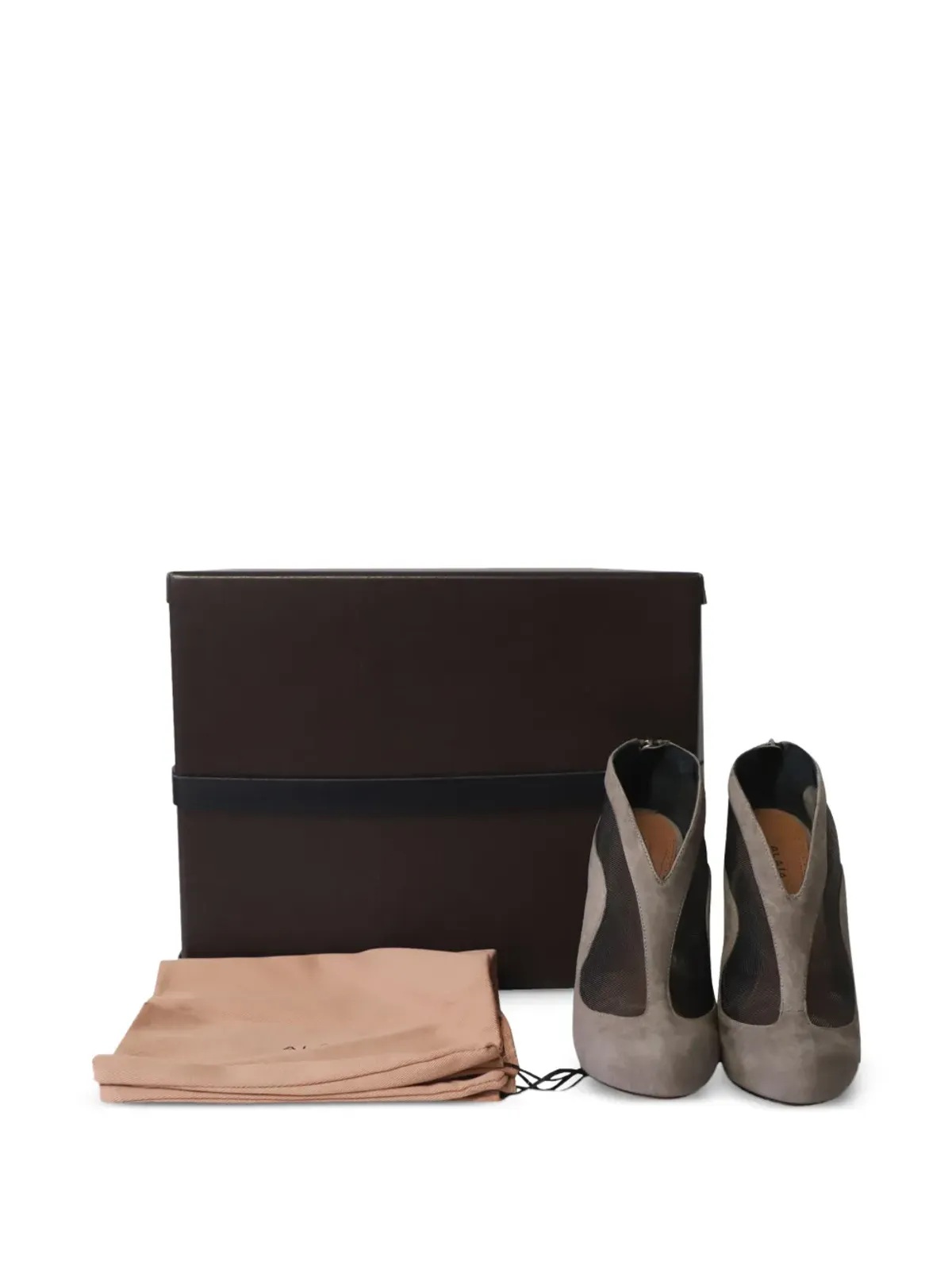Alaïa Pre-Owned アーモンドトゥ アンクルブーツ - 画像5