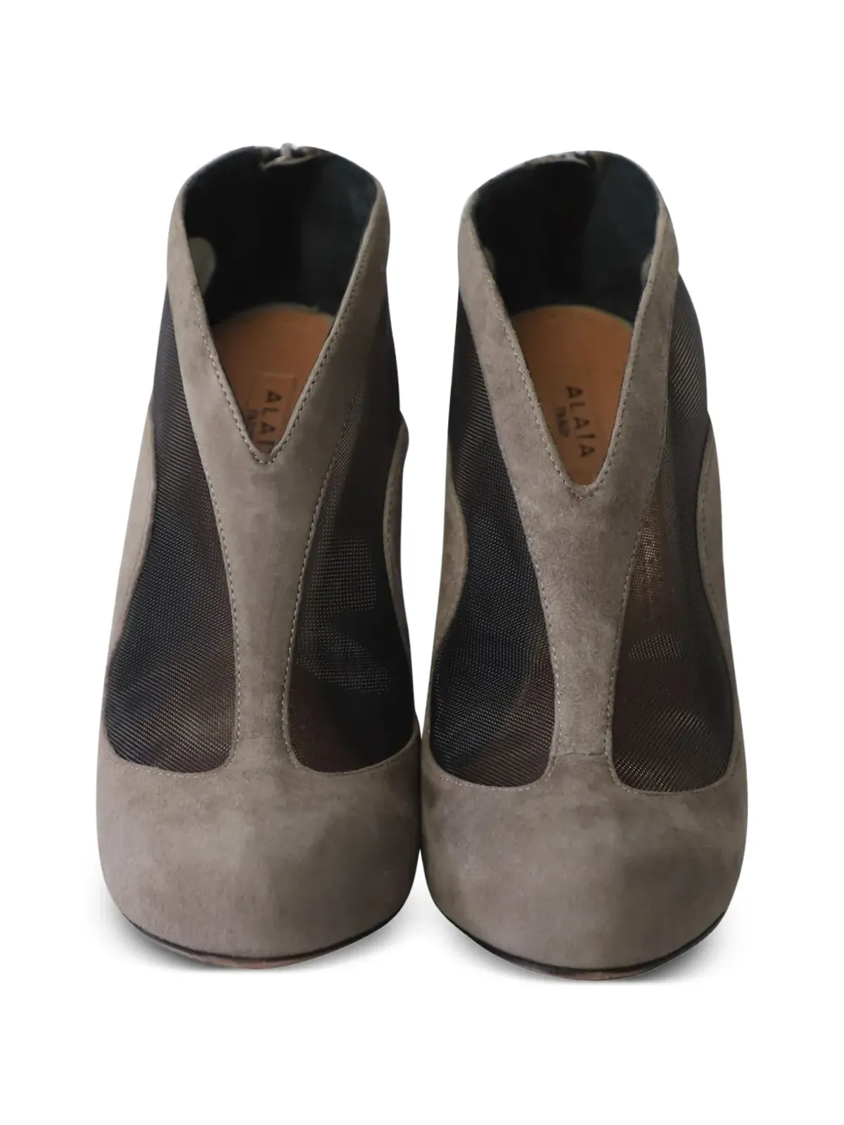 Alaïa Pre-Owned アーモンドトゥ アンクルブーツ - 画像4