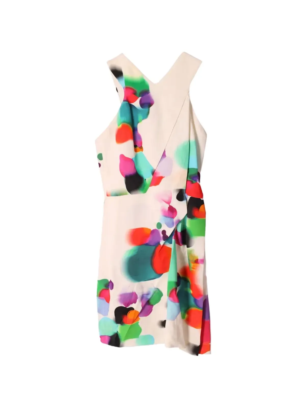 Rm By Roland Mouret ベージュ系プリント柄ホルターネックミニドレス - 画像1