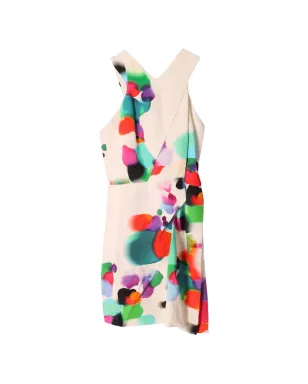 Rm By Roland Mouret ベージュ系プリント柄ホルターネックミニドレス - サムネイル1