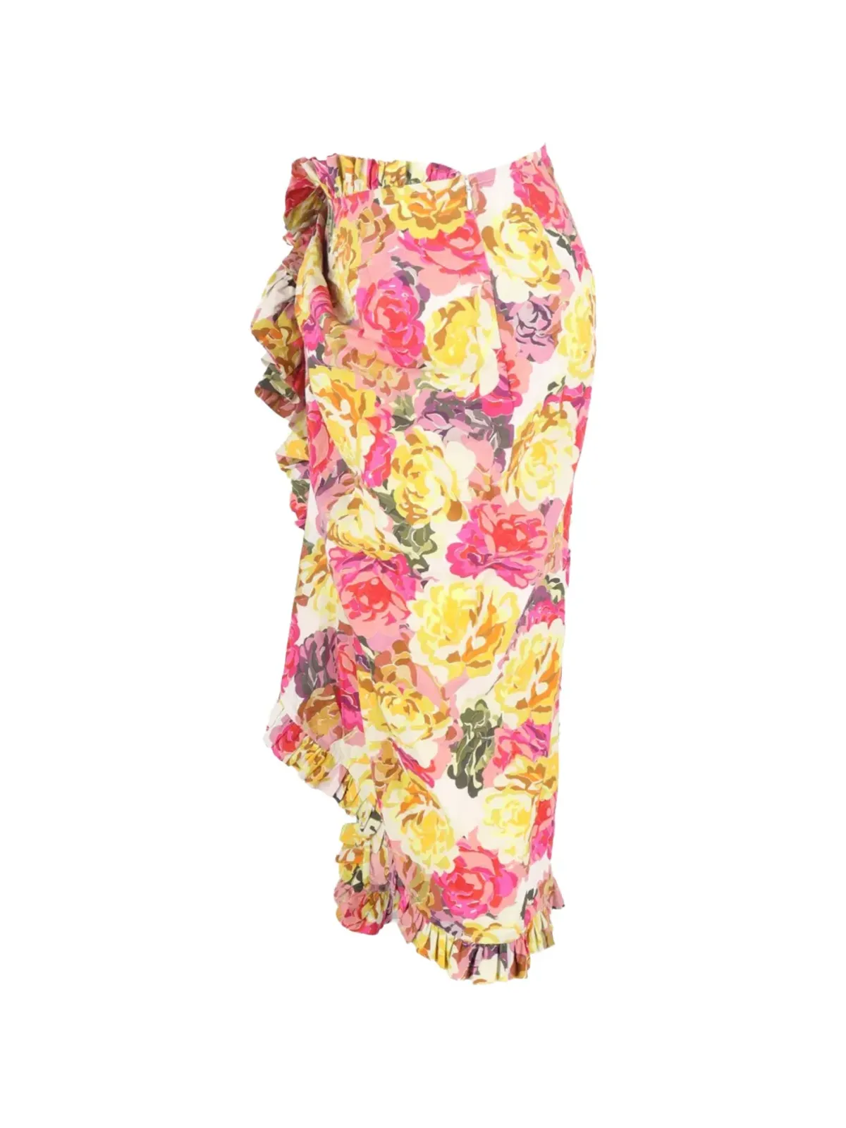Dries Van Noten Pre-Owned 花柄フリル付きミディスカート - Yellow - 画像3