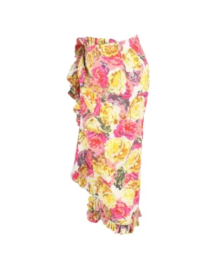 Dries Van Noten Pre-Owned 花柄フリル付きミディスカート - Yellow - サムネイル3