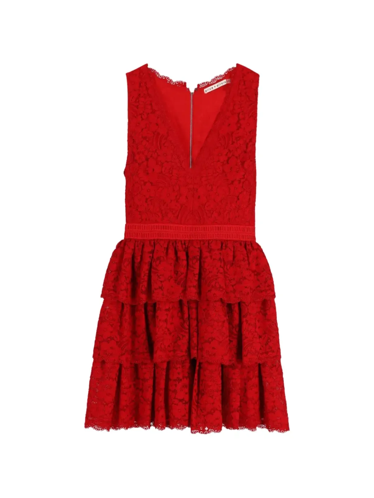alice + olivia レースVネックドレス - 画像1