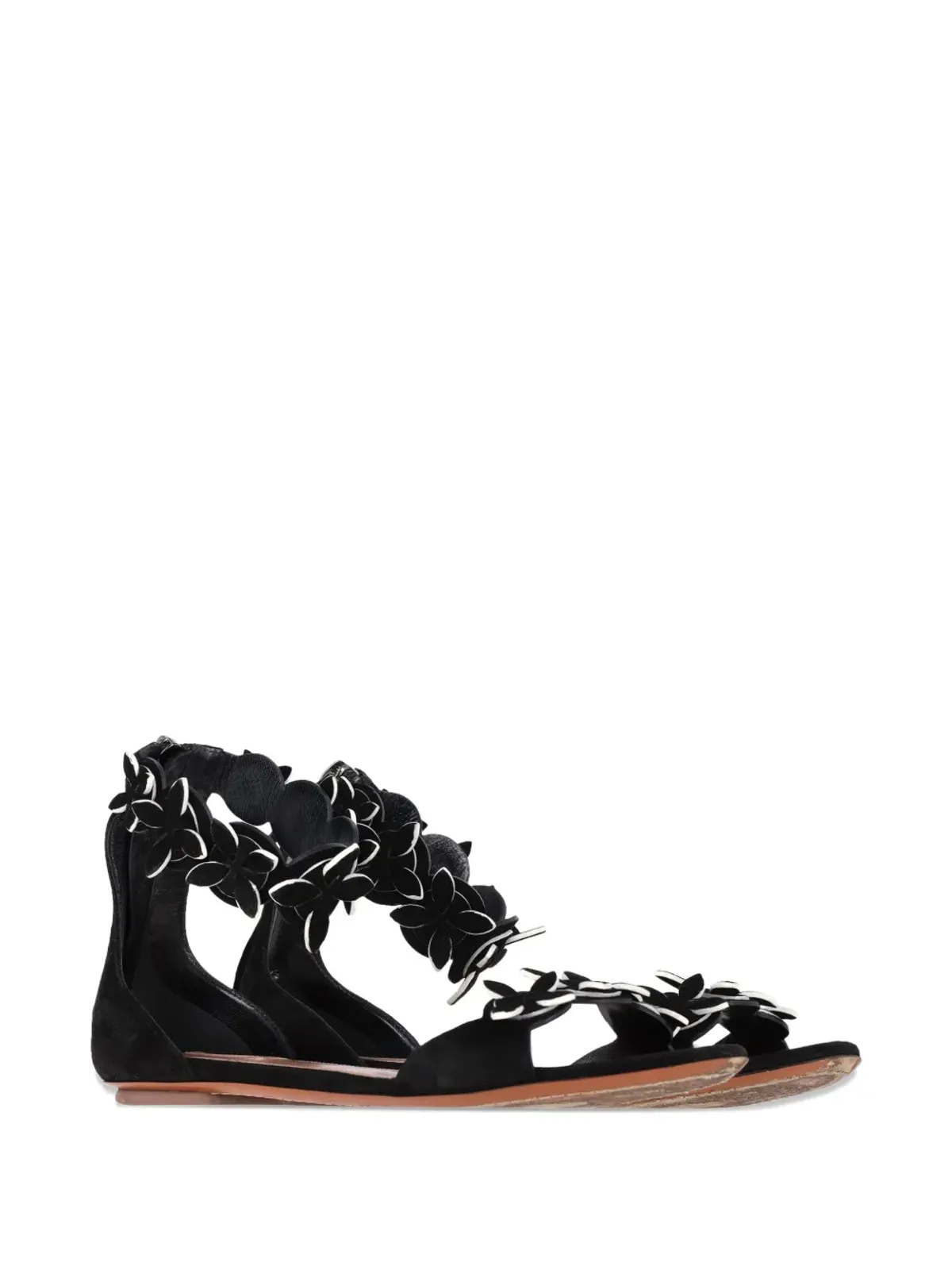Alaïa Vintage 花モチーフ サンダル - ブラック - 画像2