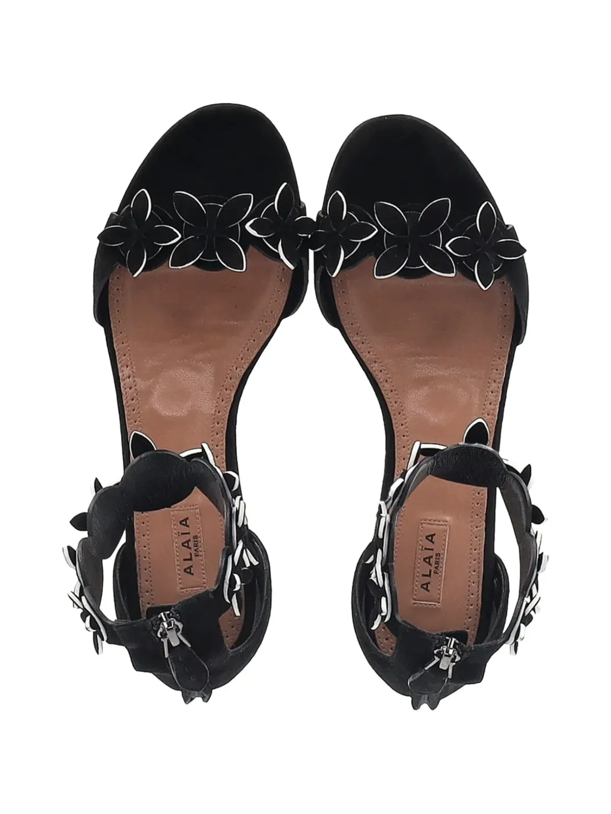Alaïa Vintage 花モチーフ サンダル - ブラック - 画像4