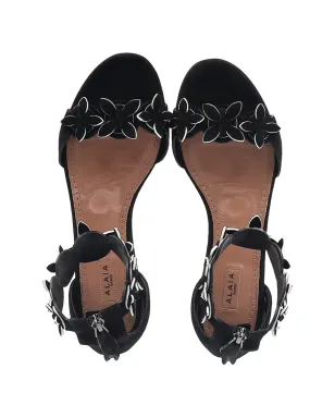 Alaïa Vintage 花モチーフ サンダル - ブラック - サムネイル4