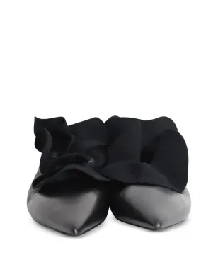 Jil Sander Pre-Owned フリル付きポインテッドトゥパンプス - ブラック - サムネイル5