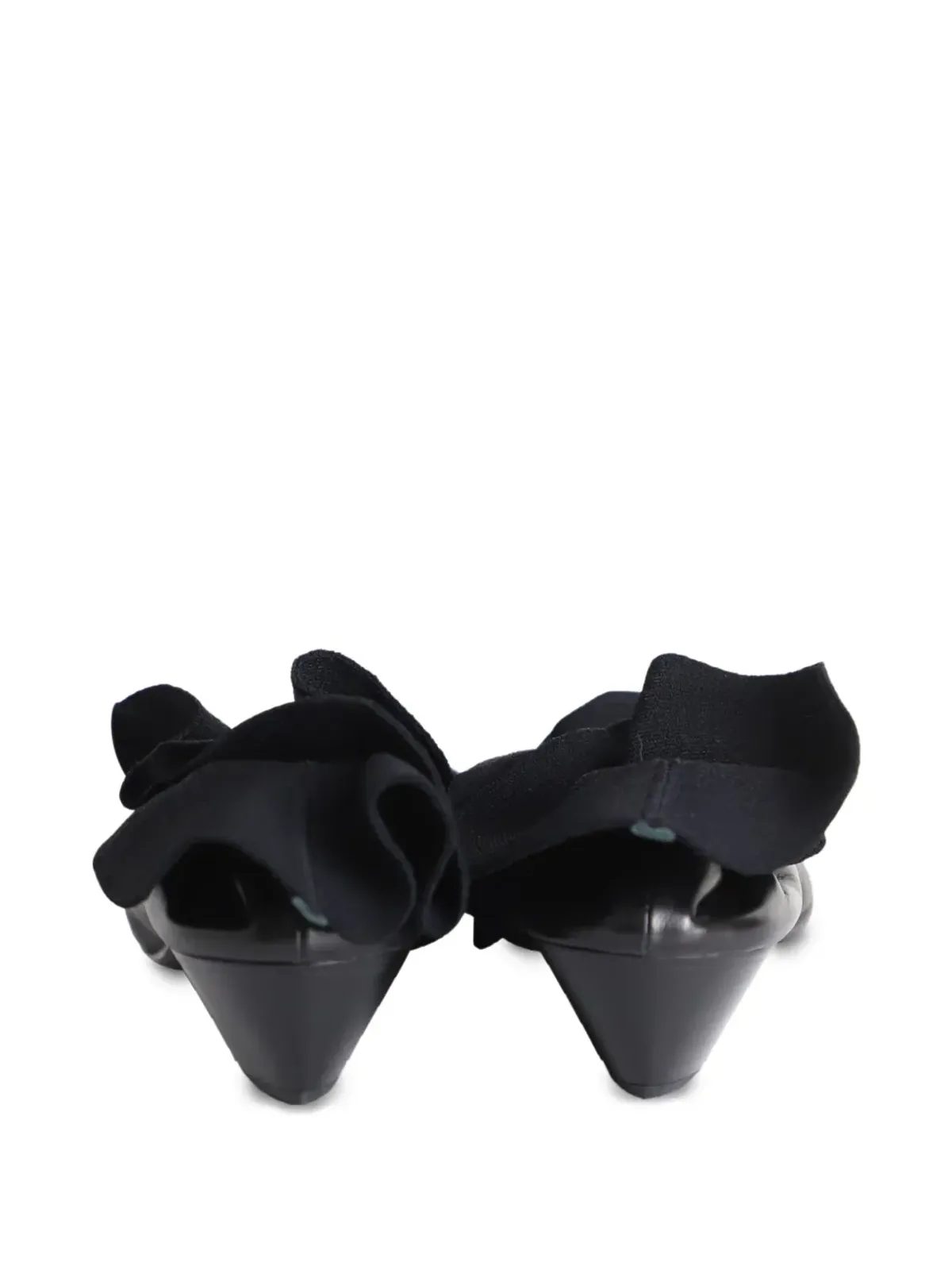 Jil Sander Pre-Owned フリル付きポインテッドトゥパンプス - ブラック - 画像3