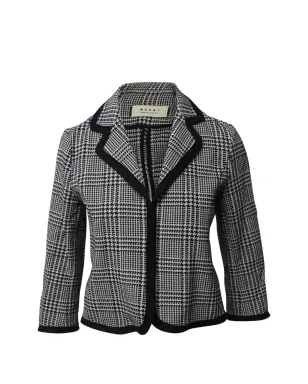 Marni Pre-Owned クロップドチェック柄ジャケット ブラック - サムネイル1