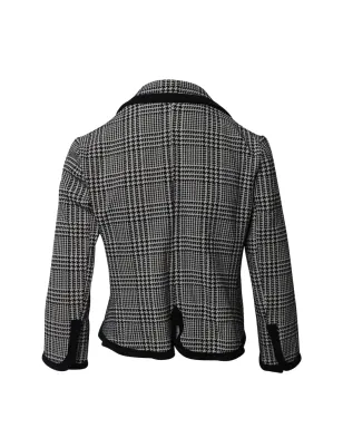 Marni Pre-Owned クロップドチェック柄ジャケット ブラック - サムネイル3