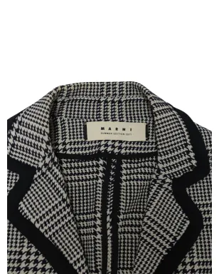 Marni Pre-Owned クロップドチェック柄ジャケット ブラック - サムネイル4