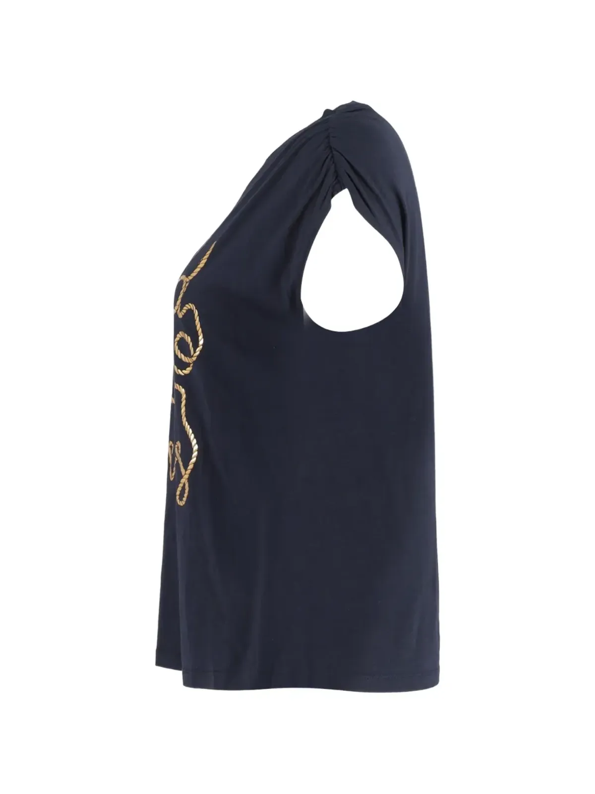 SANDRO World Lovers print rope-design T-shirt - Blue - 画像3