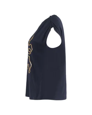 SANDRO World Lovers print rope-design T-shirt - Blue - サムネイル3