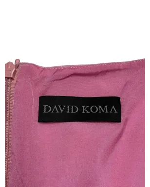 David Koma 飾り付きアシンメトリードレス - ピンク - サムネイル4