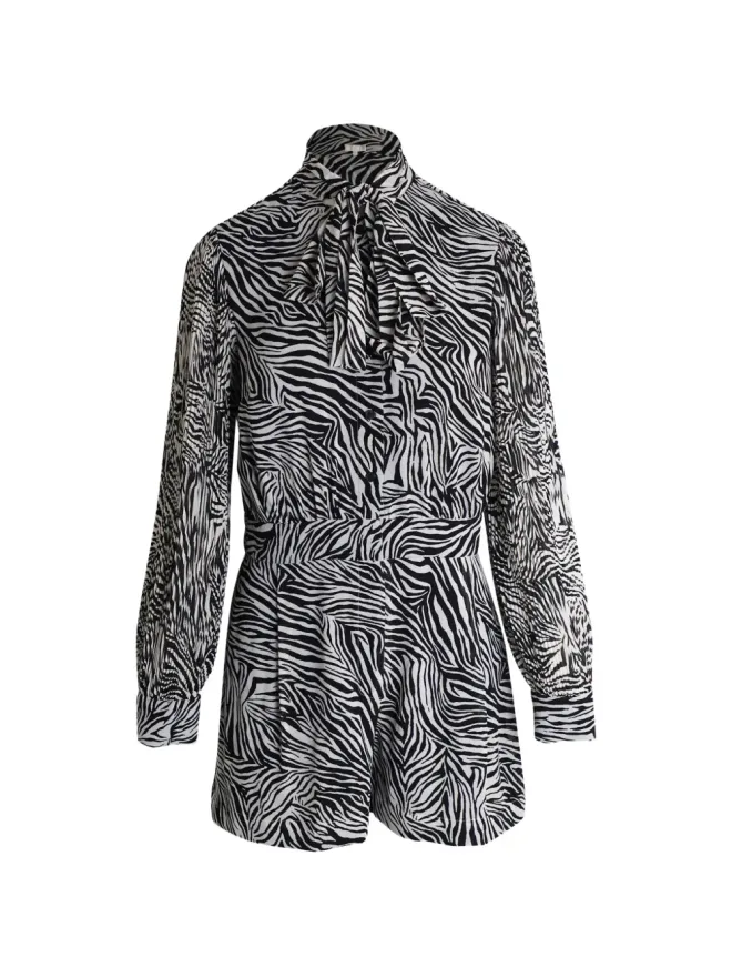 Michael Kors Vintage Michael Kors Vintage パウボウカラー・アニマルプリント・プレイスーツ - ブラックの商品画像