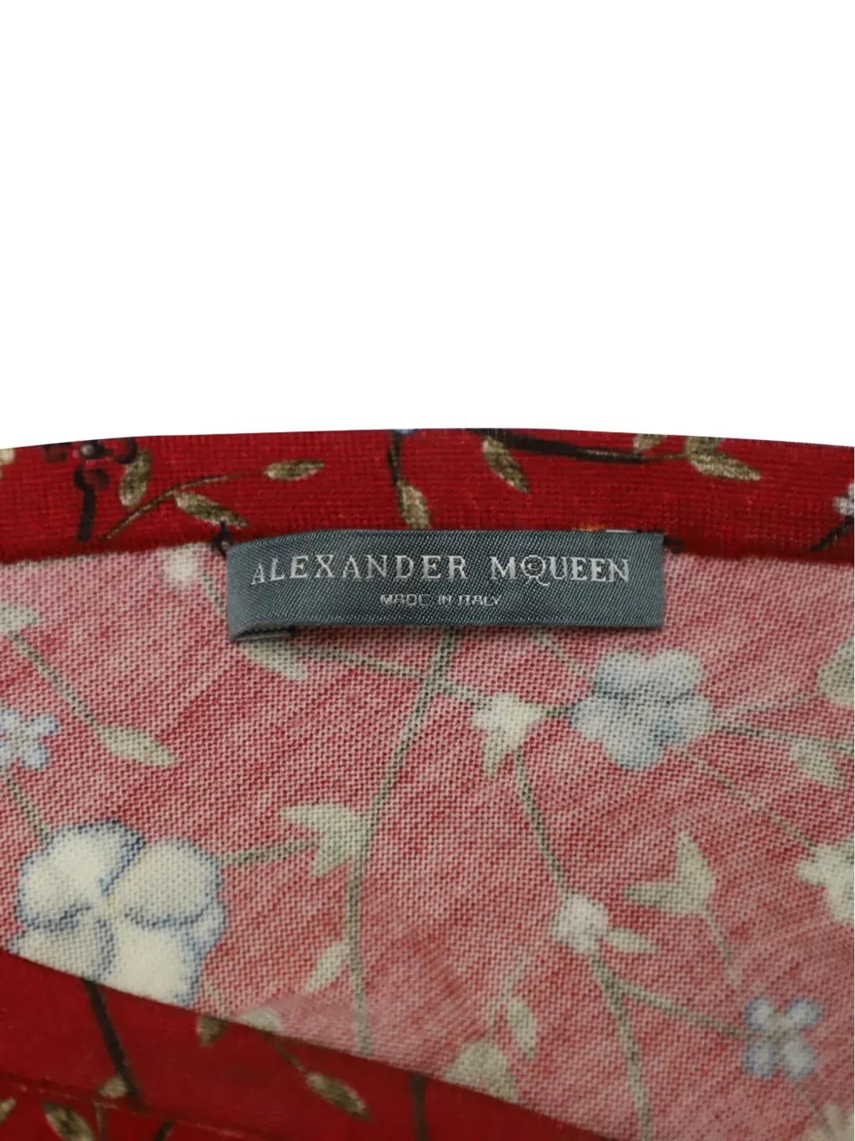 Alexander McQueen Vintage 花柄ドレープアシンメトリードレス - レッド - 画像3