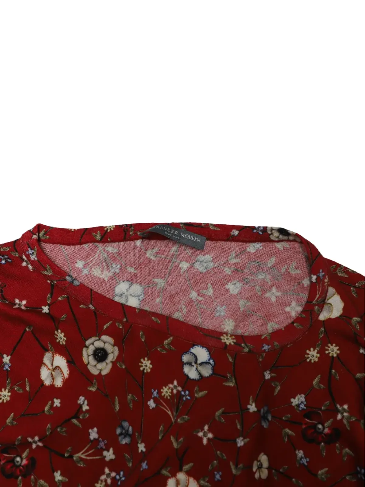 Alexander McQueen Vintage 花柄ドレープアシンメトリードレス - レッド - 画像4