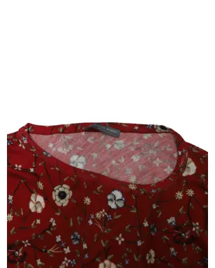 Alexander McQueen Vintage 花柄ドレープアシンメトリードレス - レッド - サムネイル4