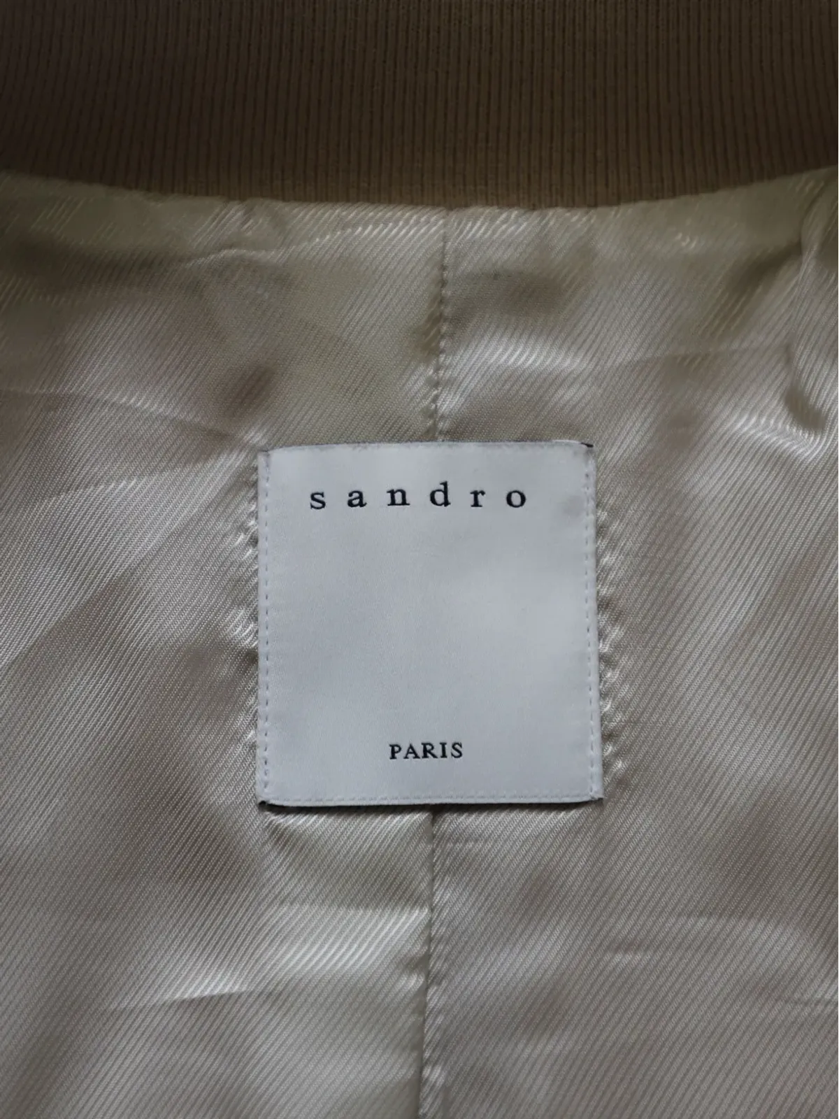 SANDRO レザー リブ編みボンバージャケット - 画像5