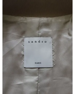 SANDRO レザー リブ編みボンバージャケット - サムネイル5