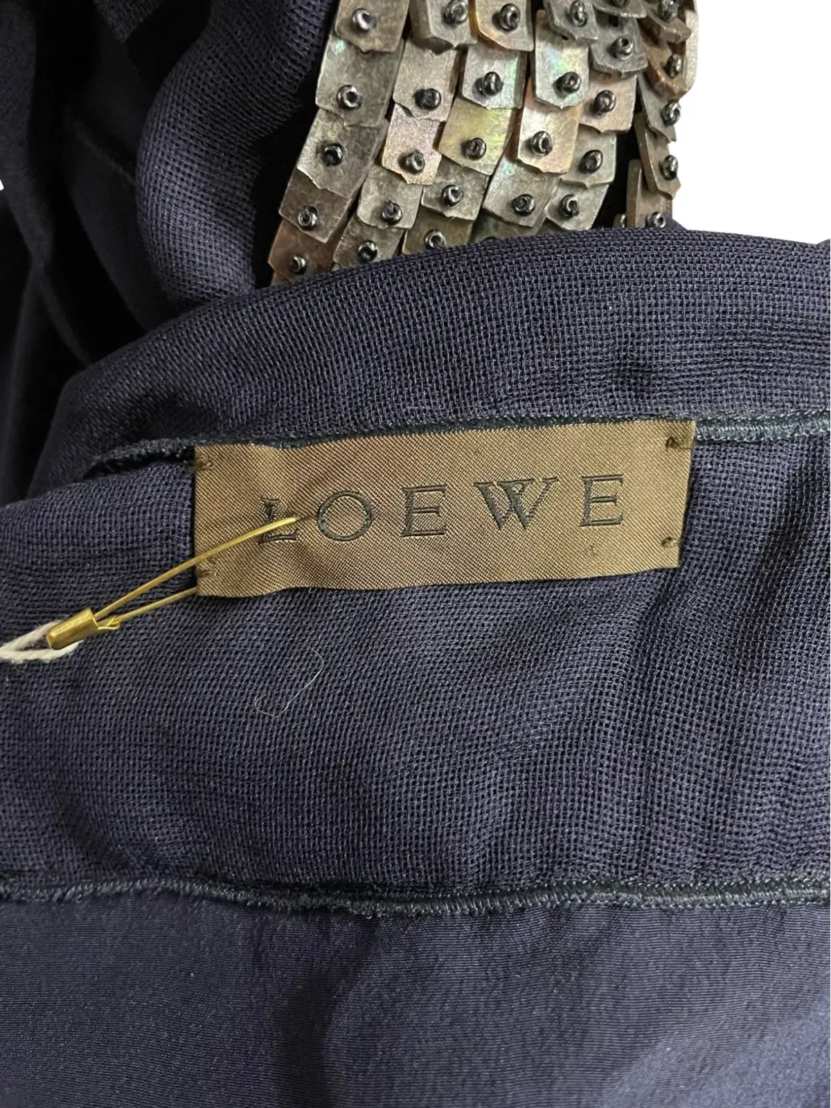 Loewe Pre-Owned ブルーのスパンコール付きシルクTシャツ - 画像3