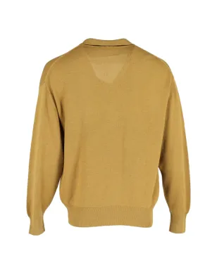 Ermenegildo Zegna Vintage リブ編みトリム ポロシャツ - イエロー - サムネイル2