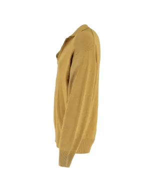 Ermenegildo Zegna Vintage リブ編みトリム ポロシャツ - イエロー - サムネイル3