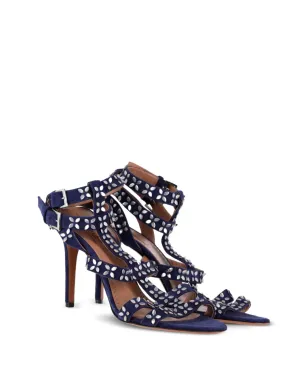Alaïa Pre-Owned 花モチーフ・スタッズ付き アンクルストラップ サンダル - Blue - サムネイル2