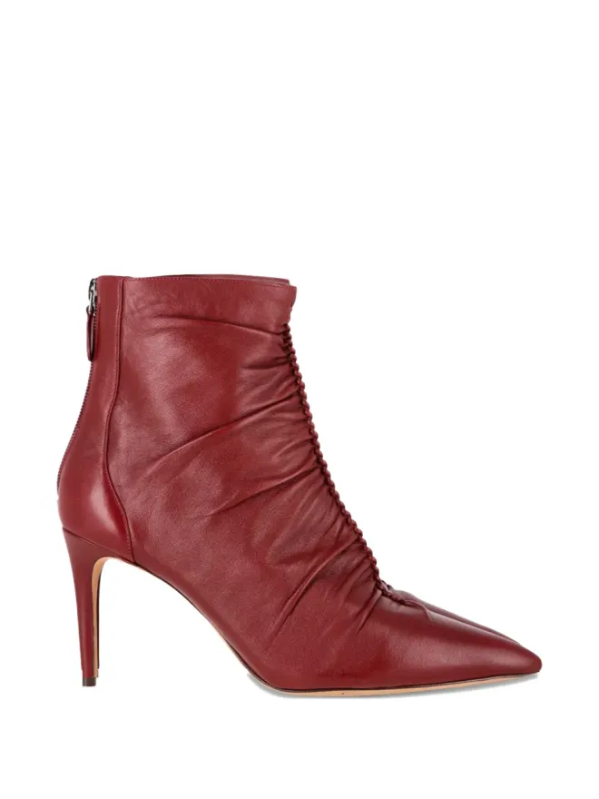 Alexandre Birman Alexandre Birman Susanna ポインテッド・ルッシュ アンクルブーツ - レッドの商品画像