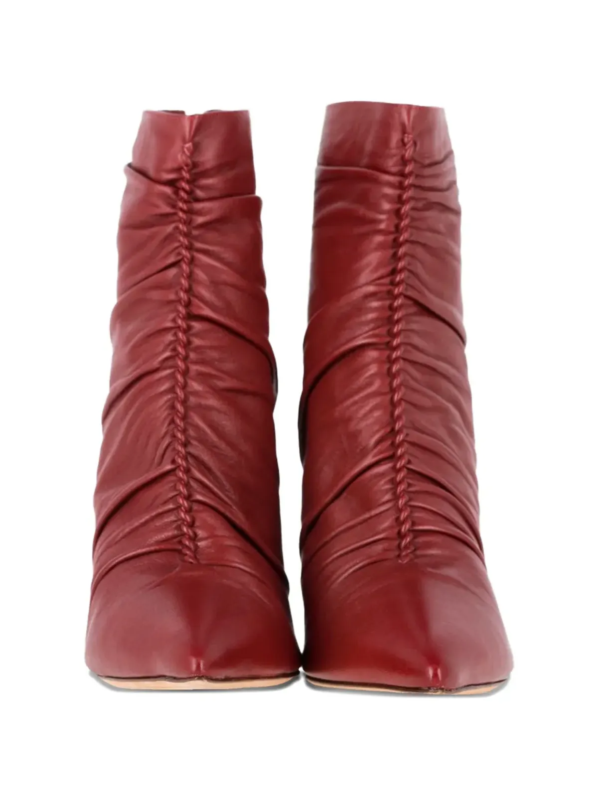 Alexandre Birman Susanna ポインテッド・ルッシュ アンクルブーツ - レッド - 画像5