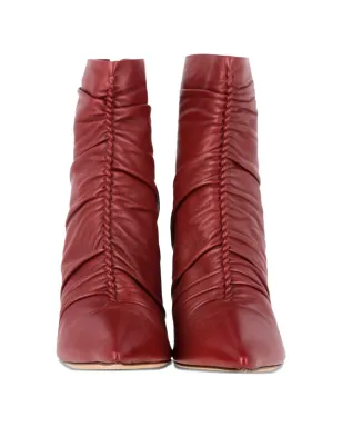 Alexandre Birman Susanna ポインテッド・ルッシュ アンクルブーツ - レッド - サムネイル5